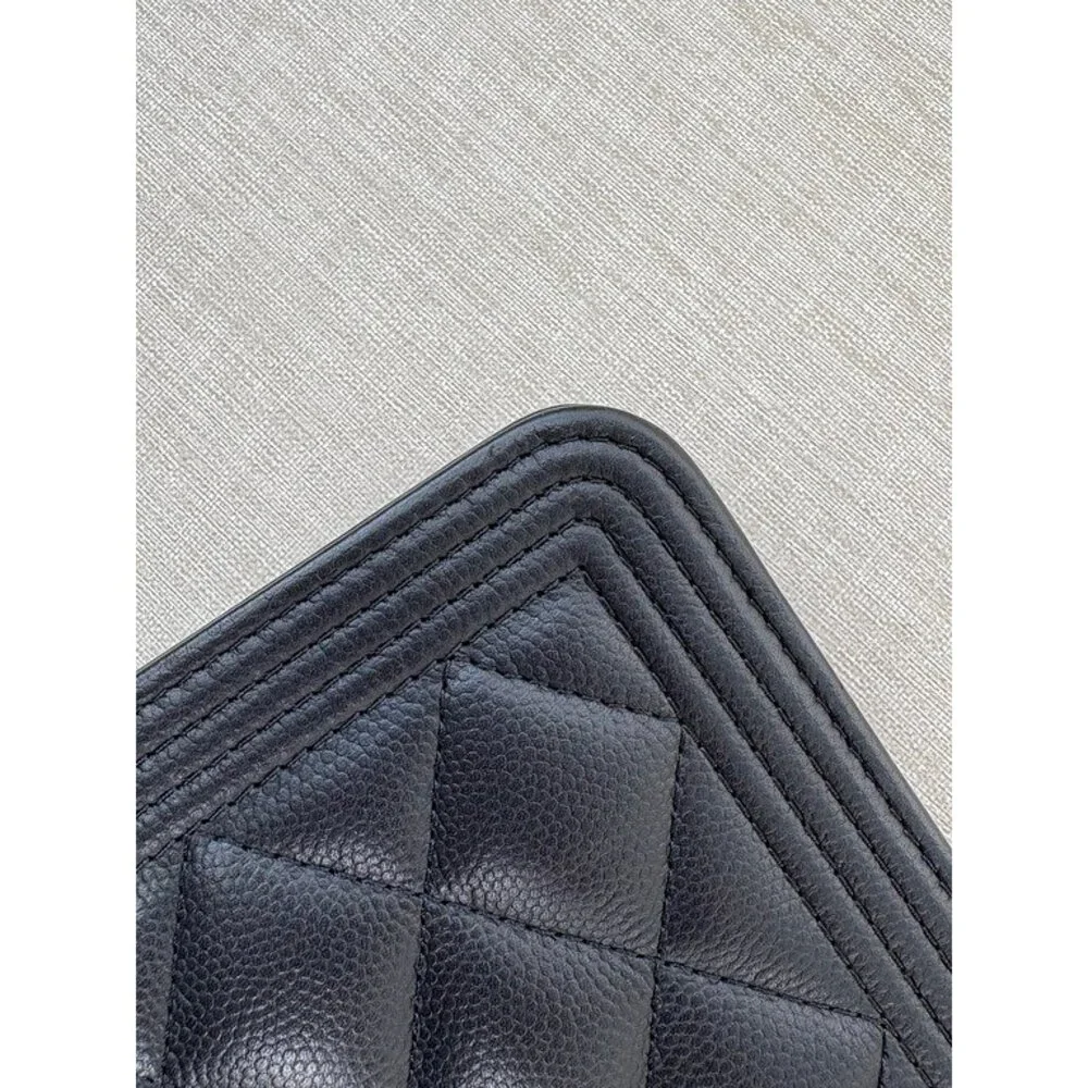 CHANEL Black Caviar Boy WOC GHW